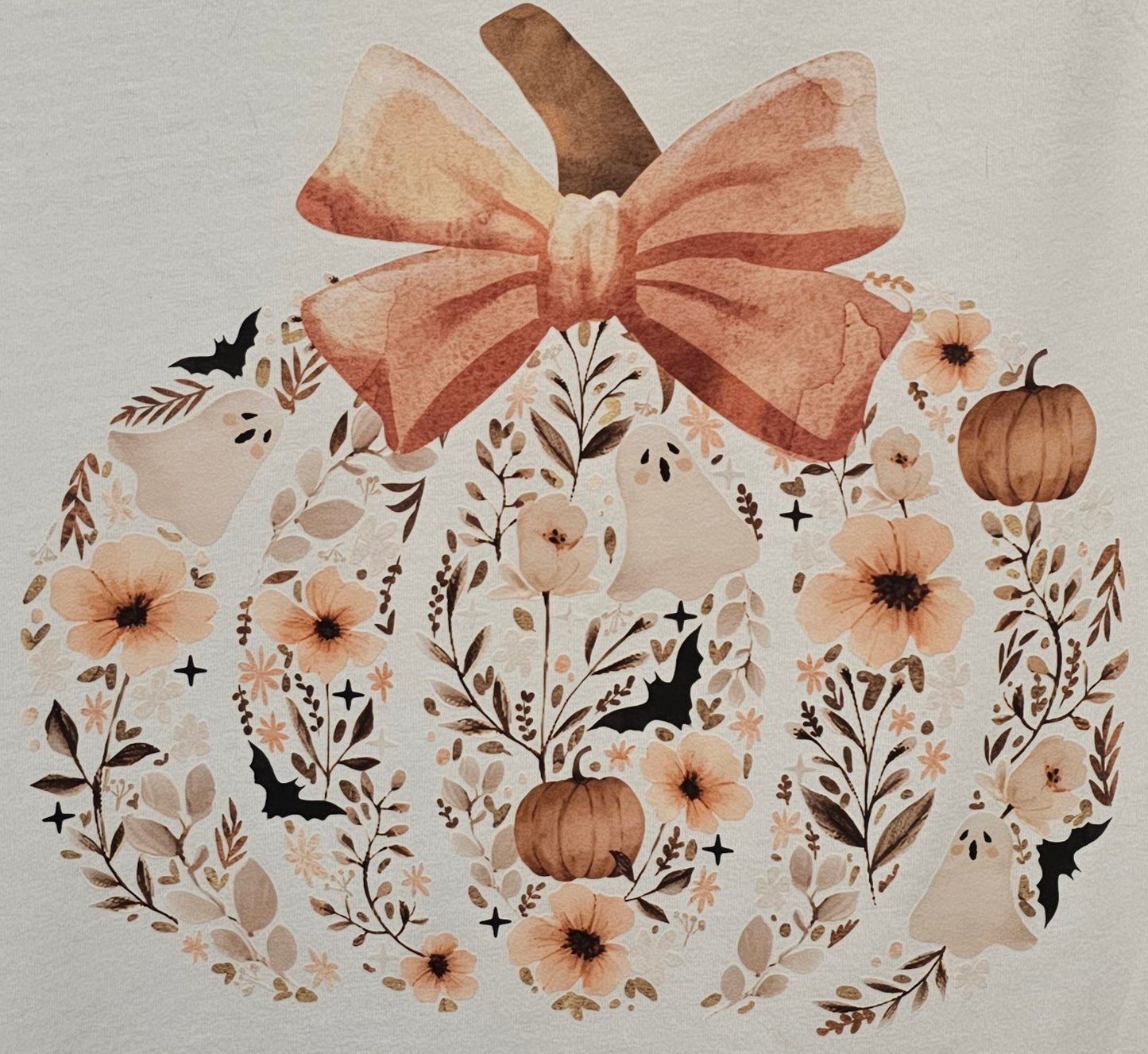 Fall Pumpkin White T-shirt Short sleeve