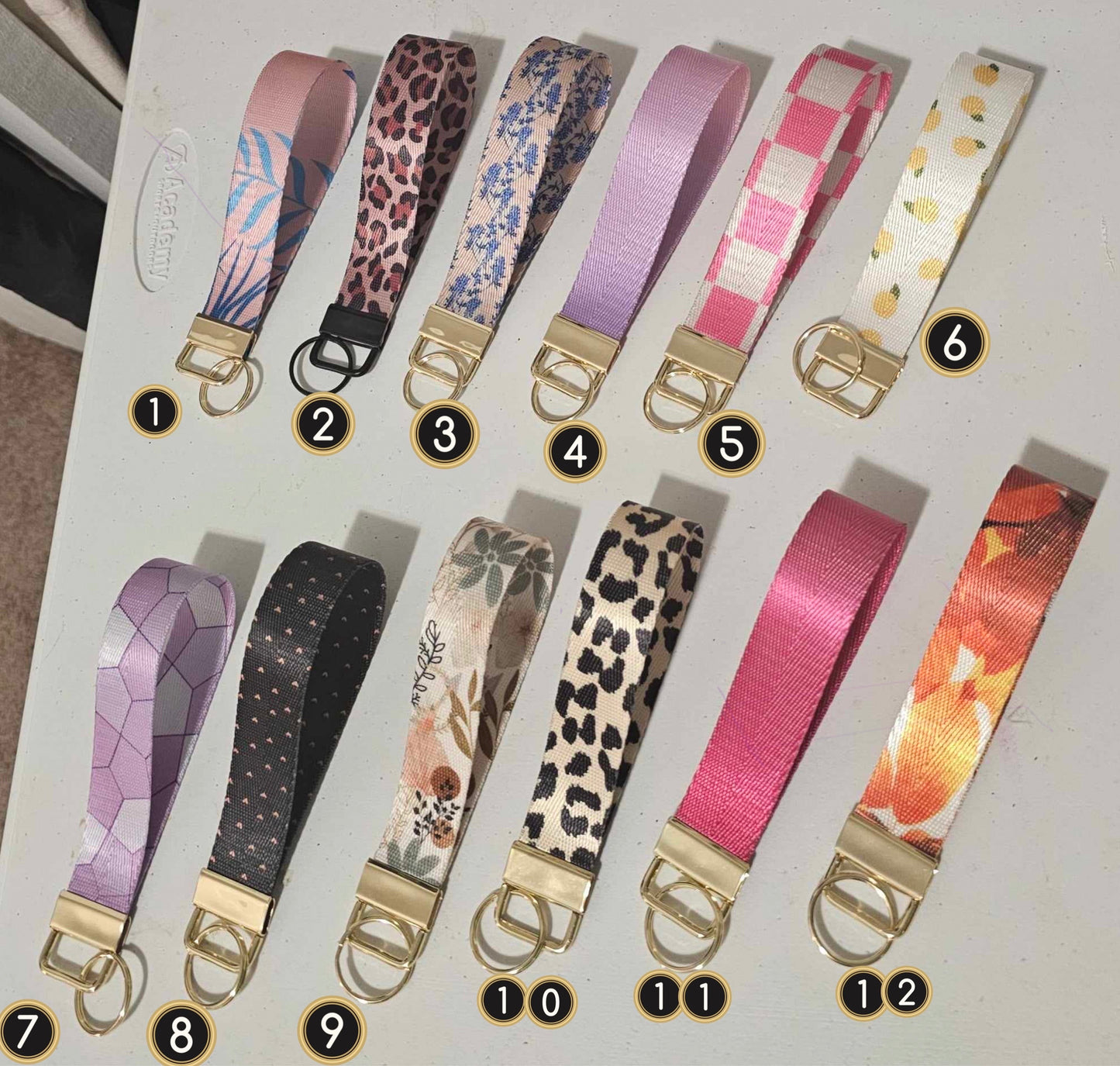 Handmade Keychain Wristlets Keychain Accessories Mom Daughter Friend Gift Various Designs Spring Summer Pink Leopard