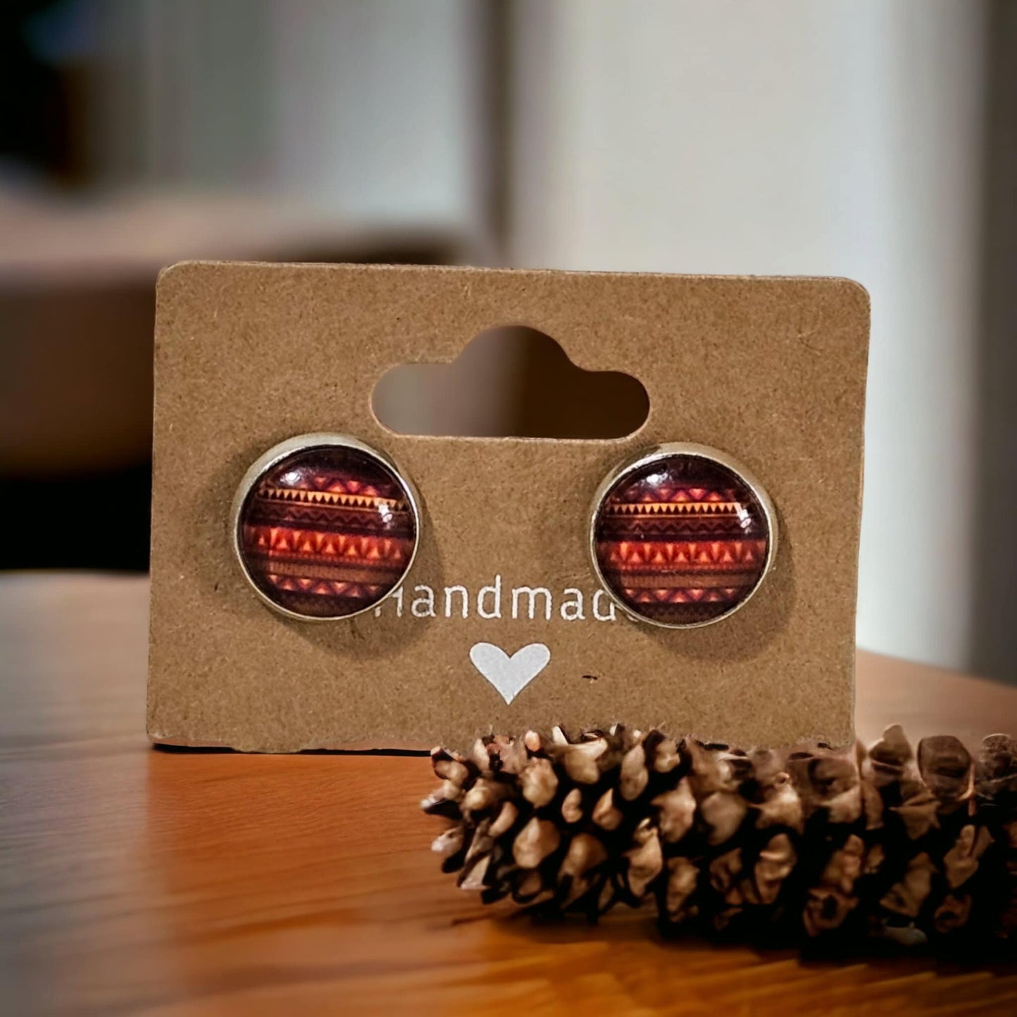 Multiple Designs Festive Stud Earrings Round Earrings Christmas gift birthday gift Christmas party various striped designs