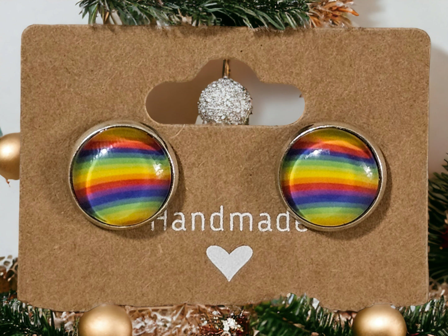 Multiple Designs Festive Stud Earrings Round Earrings Christmas gift birthday gift Christmas party various striped designs